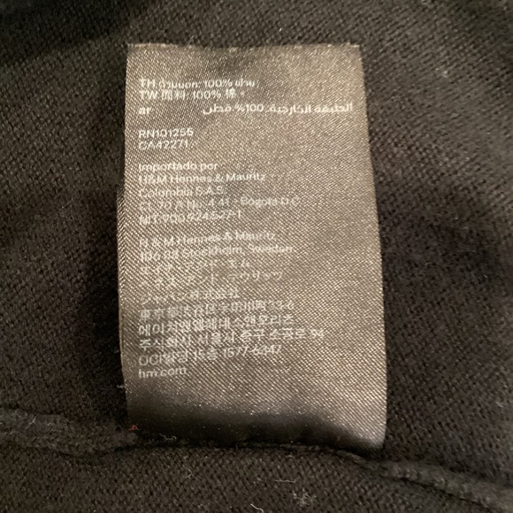 H&M - Men’s Crewneck Pullover Sweater 100% Cotton‎ in Black - Large - Picture 5 of 7